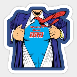 Super Dad Superhero Comic Father's Day Sticker